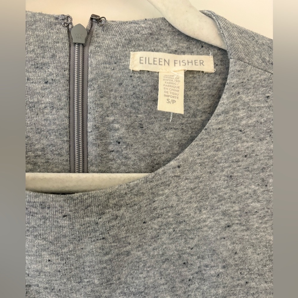 Eileen Fisher | Moon Organic Cotton Speckled gray Knit Cropped Jumpsuit small - Picture 9 of 13